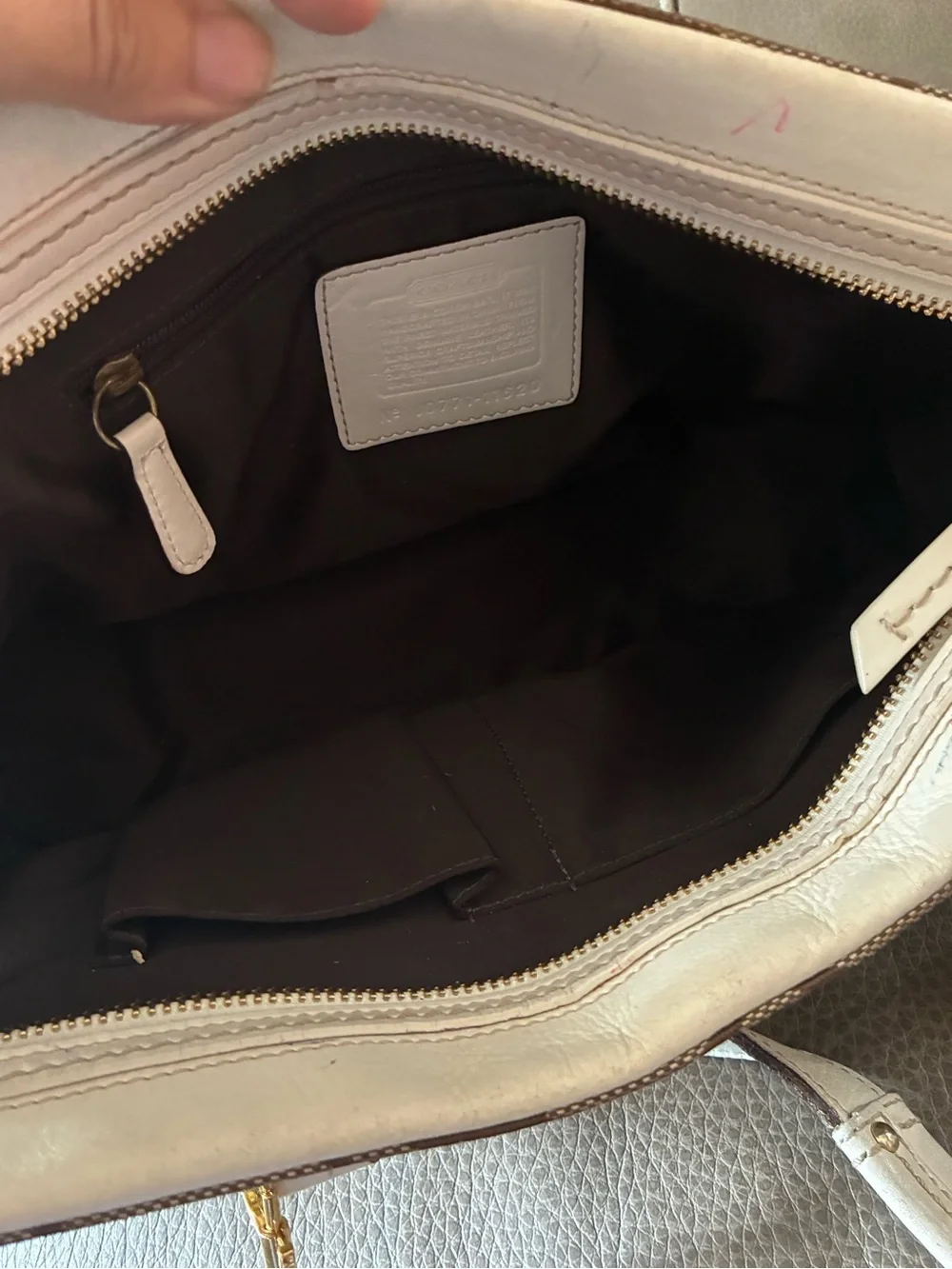 Coach Signature Canvas Tote with Pink and Brown Stripes - Picture 7 of 8